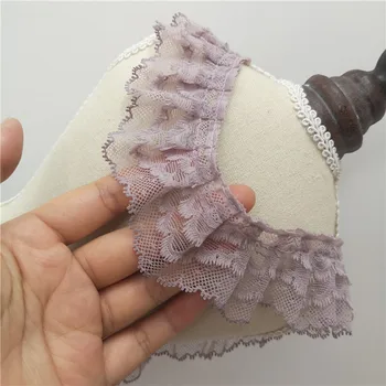 

1M Pleated Tulle Black Lace Fabric Ribbon 5cm Lace Wedding Trim Sewing Guipure Craft Supplies Laces Appliques For Clothing K20