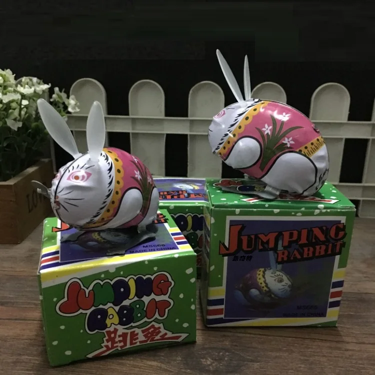 1Pcs Kids Classic Tin Wind Up Clockwork Toys Jumping Frog Rabbit Vintage Toy For Children Boys Girls Educational Retro Toys