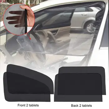 

4pcs Car Front & Rear Side Window Sun Visor Shade Mesh Cover Sunshade foldable breathable flexible mesh Anti-UV Accessories 2020