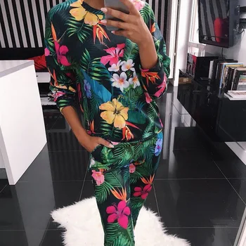 

Fashion O Neck Pajama Set Women Long Sleeve Animal Cartoon Sleepwear Women's Pyjamas Sets Home Clothes Pyjama Femme
