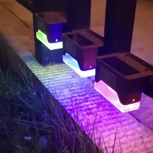 DishyKooker 4 шт. светодиодный RGB 7 цветов изменить Солнечный открытый водонепроницаемый настенный светильник для сада двора забор