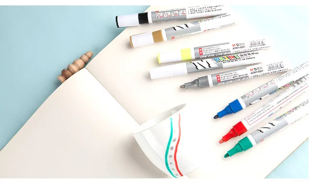 1pc waterproof color markers durable white markers pneumatic markers rubber  fabric metal paint permanent face paint marker pen - AliExpress