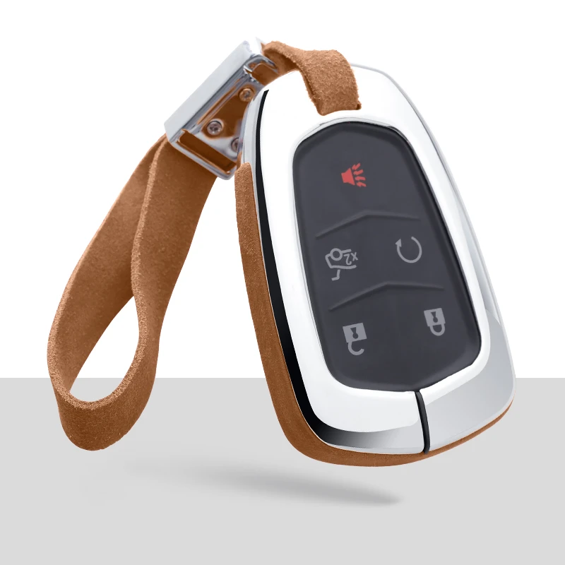 B-brown keychain 2 Автомобильные аксессуары, цинковый сплав+ замшевый мех, защитный чехол для автомобильного ключа, брелок для Cadillac, чехол для автомобильного ключа, ATS-L, CT6, CTS, XTS, XT5, SRX, брелок - Название цвета: B-brown keychain 2