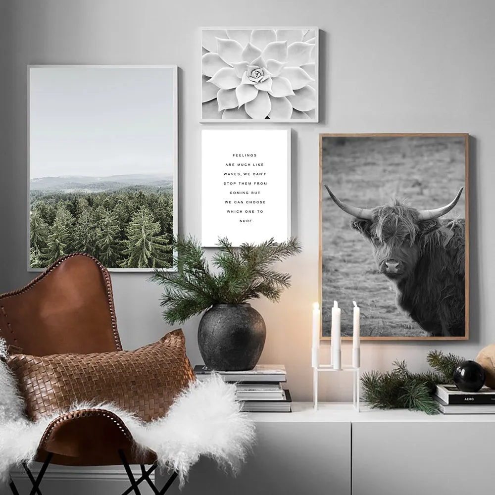 

Nordic Poster Forest Canvas Wall Art Print Minimalist Wall Art Painting Decorative Picture Landscape Wall Poster Canvas Picture