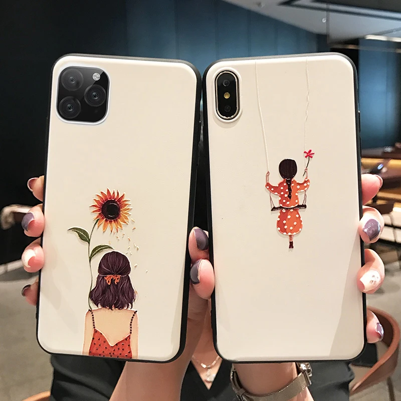 Милый чехол для телефона девочек iphone 7 8 6 6s Plus Apple XR X XS Max 11 Pro 5s se 5 s | Мобильные