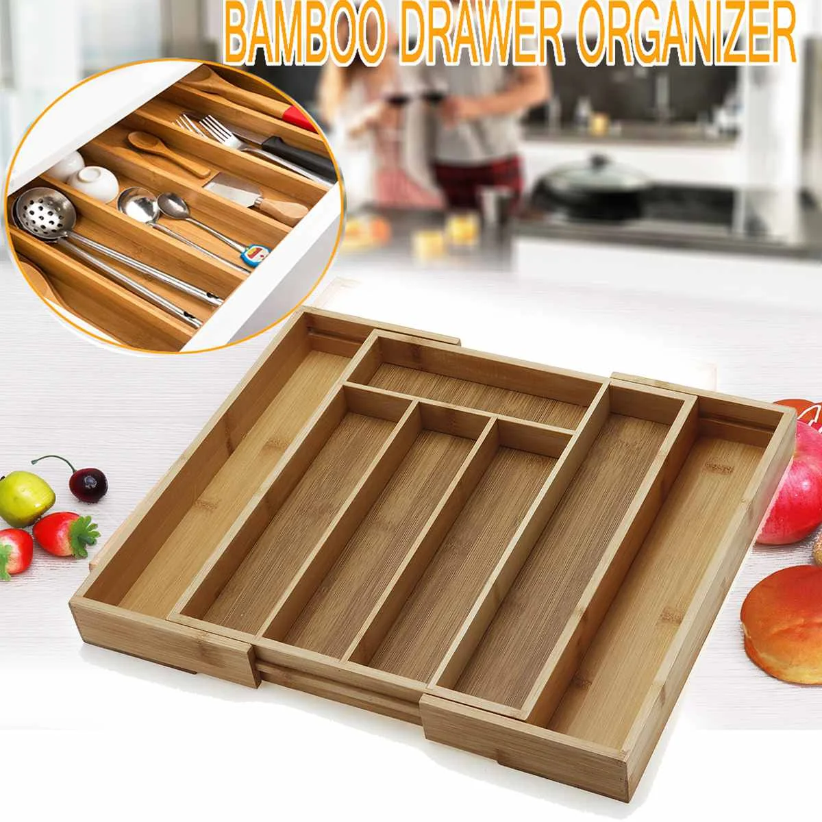 

Multifunction Cooking Utensil Expandable Kitchen Cutlery Drawer Organiser Kitchen Utensil Holder Knife Fork Spoon Tray