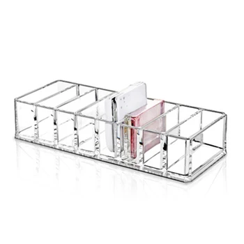 

Clear Acrylic Makeup Brushes Organizer Holder Lipstick Stand Case Desktop Jewelry Box Cosmetic Tray with 8 Slots 20x20x5 NS