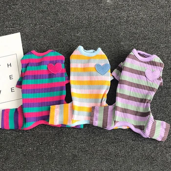 

Striped Dog Pajamas Puppy Pet Jumpuits for Dog Clothes Cotton Chihuahua Yorkshire Clothing Pet Clothes for Dogs Pets Clothing