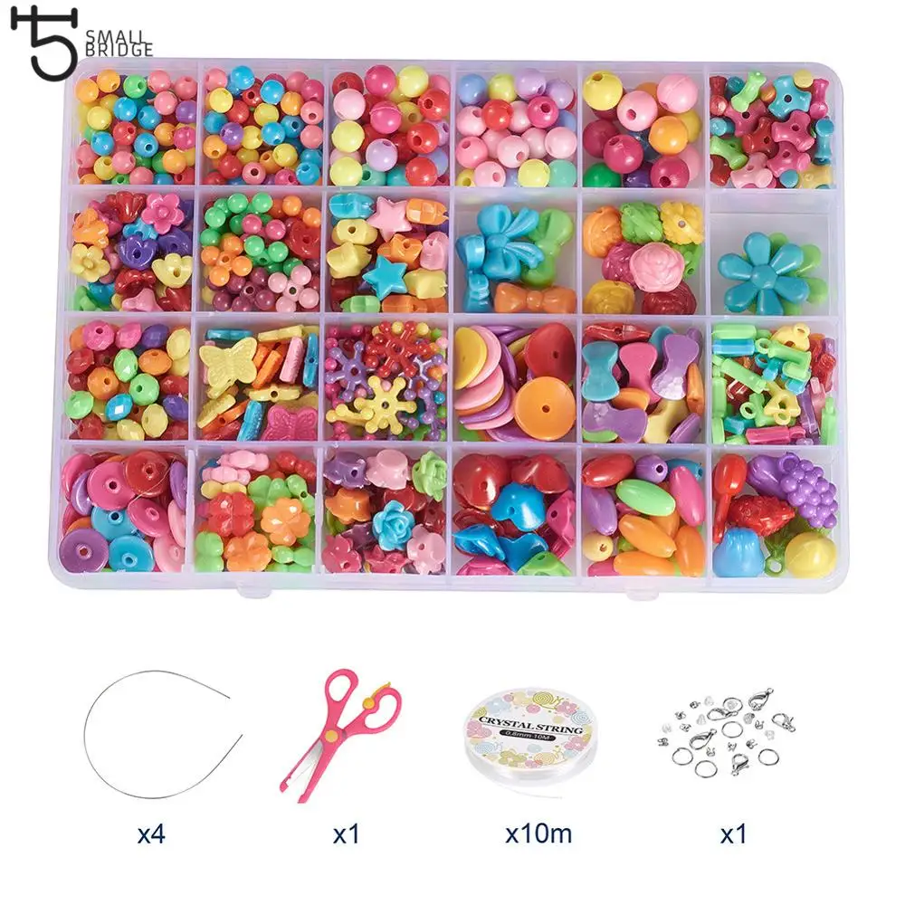 Actividades creativas 24 tipos de perlas collares pulseras Juego de cuentas para niños para manualidades Bead para para niños Arte y manualidades Juguetes y juegos olivi.com.br