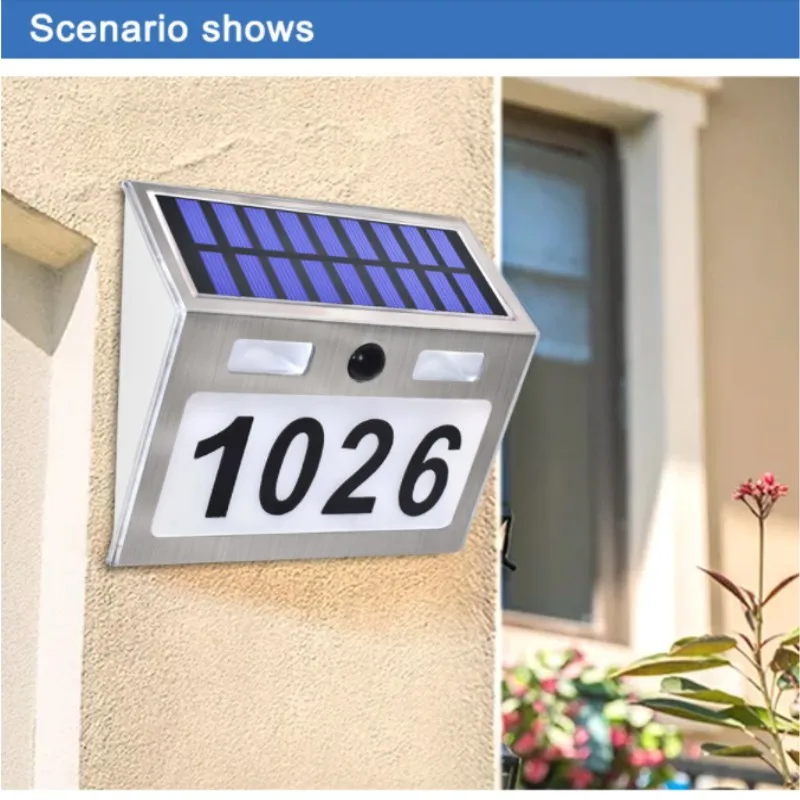 

Solar House Number Plaque Light Motion Sensor Lights for Home Garden Door Solar Lamp Lighting Solar energy digital door lamp