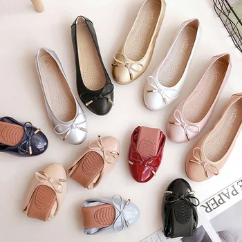 

2020 Women New Flat Shoes Lady Soft Bottom Bow Shoes