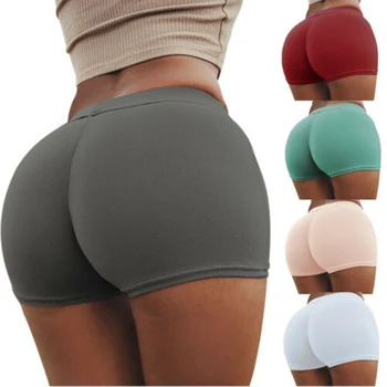 

New Style Women Yoga Shorts Hot Pants Solid Color Stretch Casual for Summer Sports Fitness TY53