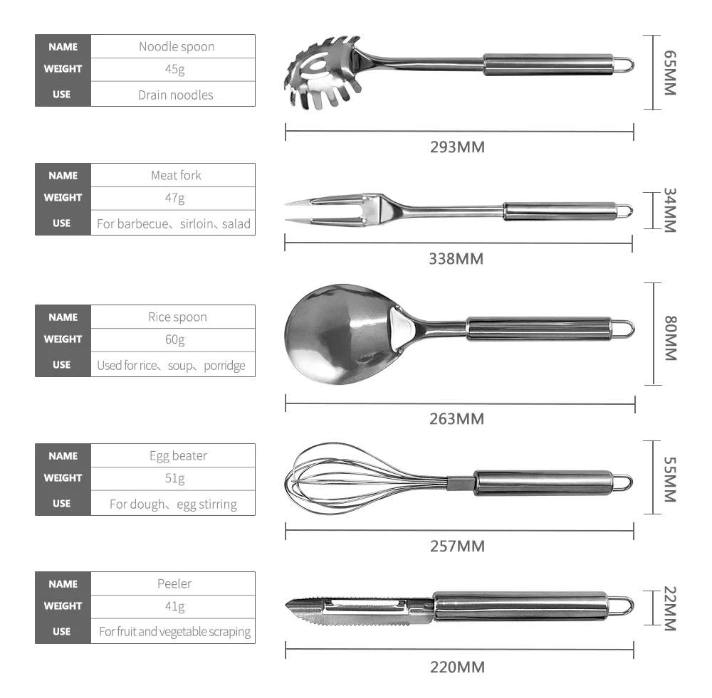 13 Pieces Stainless Steel Cooking Utensils Set – Letcase