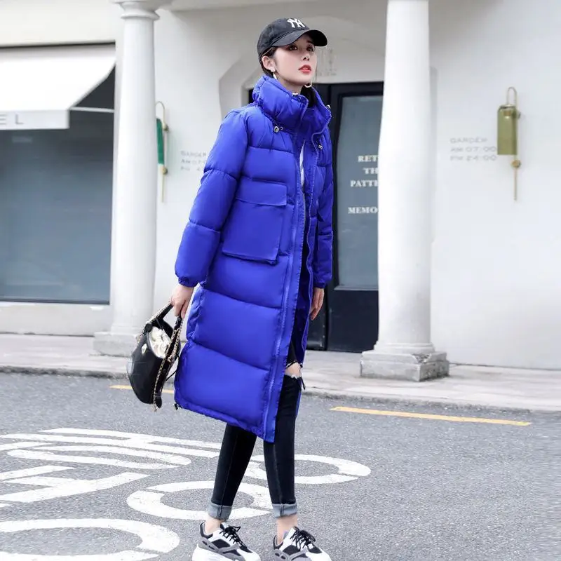 

2019 New Winter Women Stand Collar Down Cotton Long Coat Outwear Female Wadded Puffer Jacket Parkas Abrigos Mujer Invierno C02