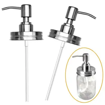 

2pcs Soap Dispenser Lids Stainless Steel Rust Proof Lotion Dispenser Pumps Bathroom Accessories For Mason Jar (70#)