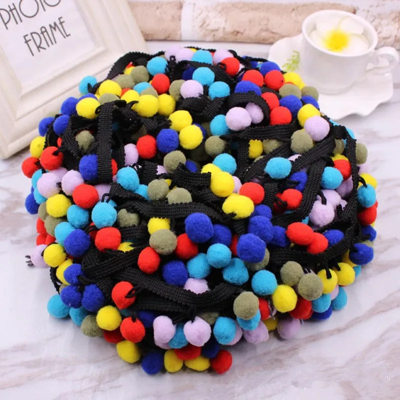 20Yards/roll Pompom Lace Ribbon Sewing Accessories Pom Tassel Pompoms Trim Ball Fringe Embroidery DIY Apparel Fabric | Дом и сад