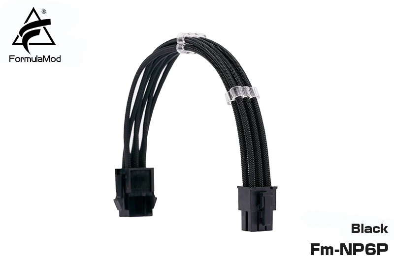 thumbnail image 1 of FormulaMod Fm-NP6P PCI-E 6Pin Power Extension Cable For Motherboard/GPU 6 Pin 18AWG Solid Color Extension Cables With Cable Comb, 1 of 5