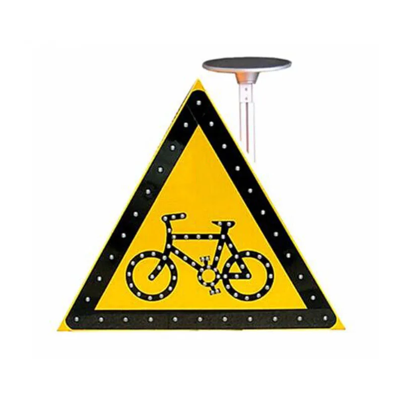 Аутентичный дорожный знак, изготовленный на заказ светодиодный Солнечный знак, треугольный солнечный дорожный знак с мигающим светодиодный светильник