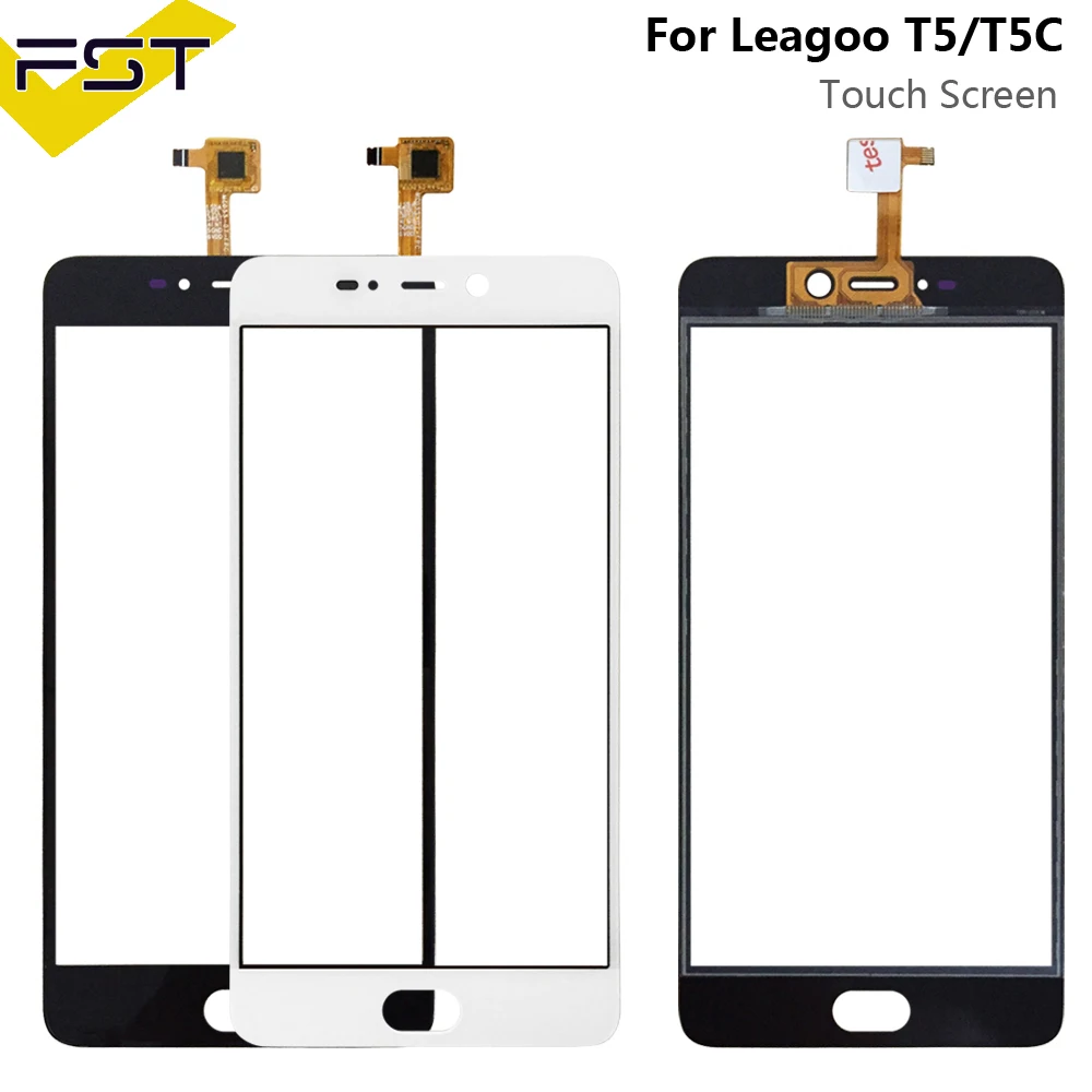 5," черный/белый протестированный сенсорный экран дигитайзер для Leagoo T5 Сенсорная панель передняя стеклянная линза сенсорный экран для Leagoo T5C