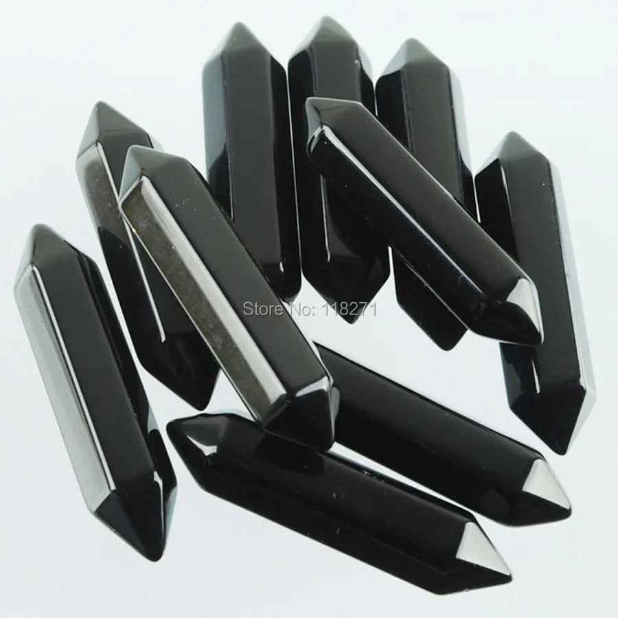 WOJIAER No Drilling Hole Black Quartzs каменная шестиугольная чакра кабошон кабина для