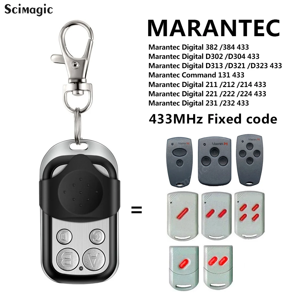 Marantec-abridor de puerta de garaje Digital 302, control remoto Compatible con Marantec 304, 433,92 MHz