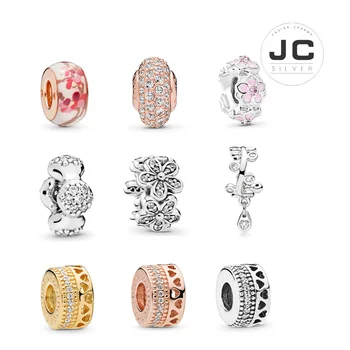 

JC DIY Fashion Charms 925 Sterling Silver Ink Flower Glass Bead Charm, Suitable for Bracelet Necklace Woman Accessories Jewelry