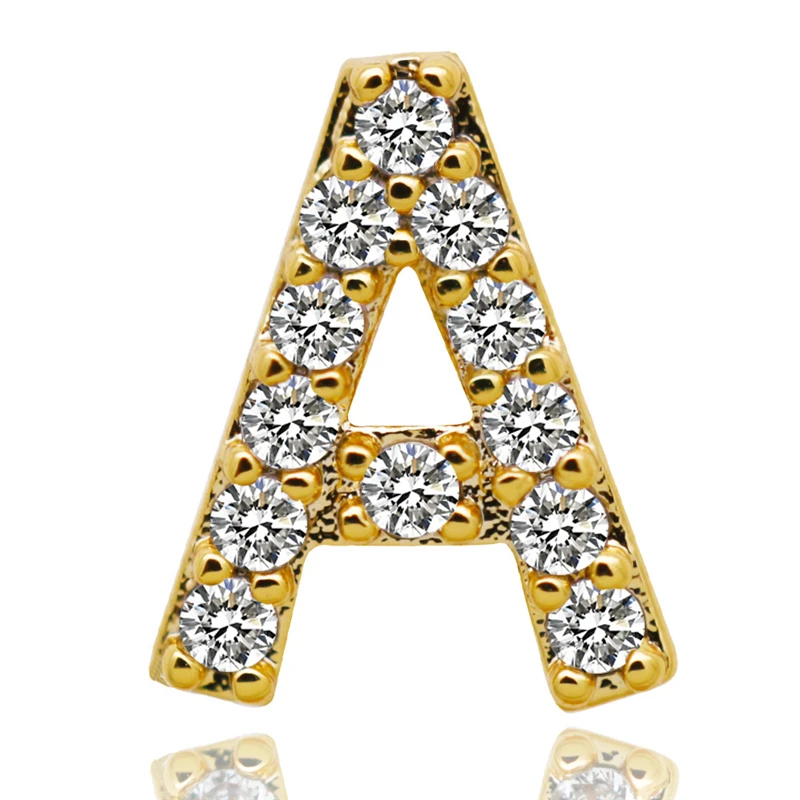 Bling Начальная буква grillz мужские хип-хоп золотые зубные решетки Циркон зуб Grillz кепки Рэппер зубы grillz кепки s панк украшения для тела Z5 - Окраска металла: gold color
