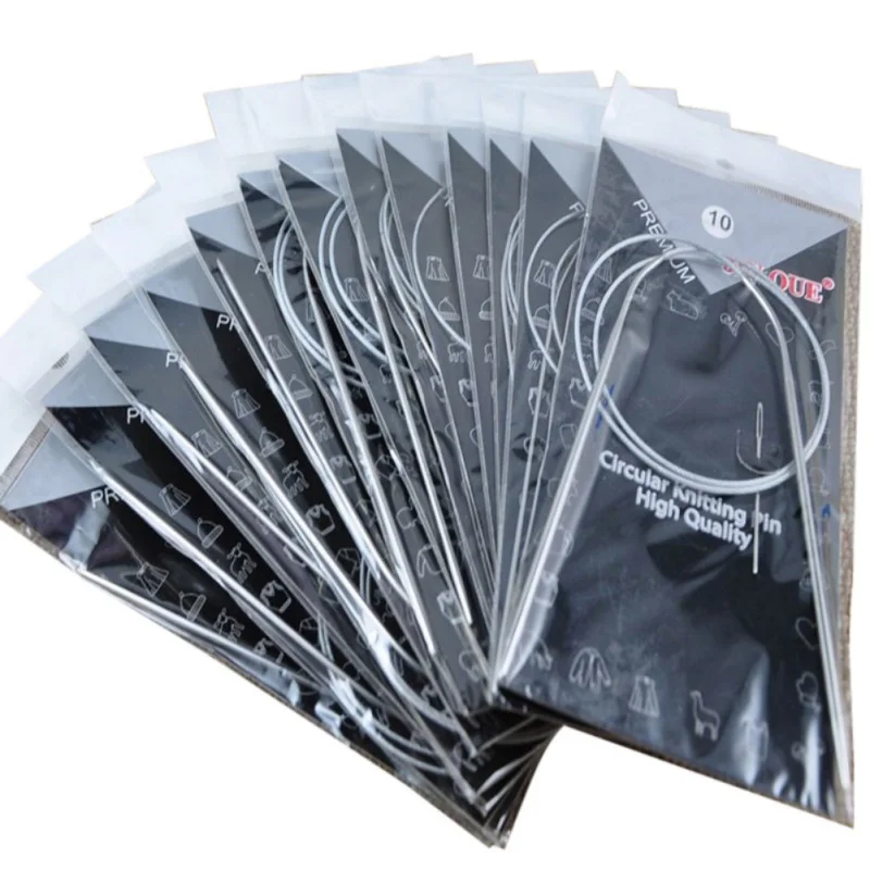 

Hot 11PCS 32Inch 80CM Ring needle Circular Knitting Needles Crochet Hooks Weave Set In Different Size 6-16