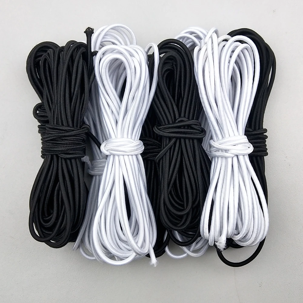 5 yardas de alta elasticidad elástica bandas 1-1.5-2-2.5mm negro cinta de goma blanca cordón elástico para fabricación de joyería DIY Accesorios