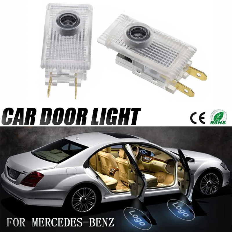 

2 Pieces/Lot porte de voiture Logo bienvenue projecteur lumière fantôme ombre lumière Laser pour Benz E W210 Vito Sprinter logo