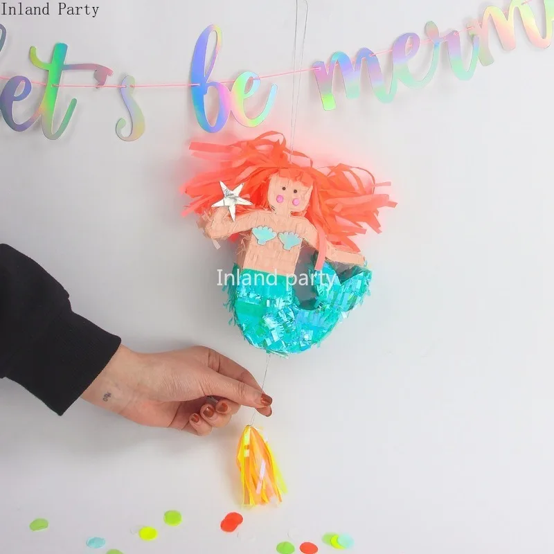 Pinata Русалка бумага пината Русалка Вечерние детская вечеринка на день рождения украшения принадлежности для детского дня рождения Свадьба фестиваль поставки
