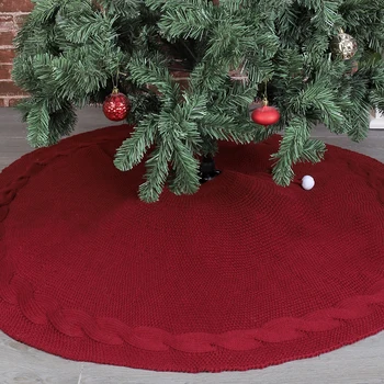 

48-inch Christmas Tree Skirt Rustic Knitted Christmas Tree Skirt For Christmas Decorations Indoor And Outdoor Home Decor