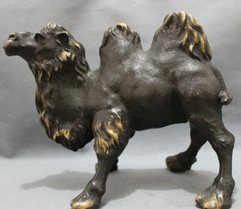 

yy ymy JP S0606 10" Chinese Bronze Home Set Animals Desert Bactrian Camal Camel Statue Sculpture