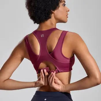 

Women's High Impact Support Wireless Mesh Racerback Work Out Sports Bra Top