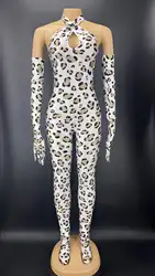 Autumn New Leopard Nail Nail Long Sleeve Halter top evening dress ball dress