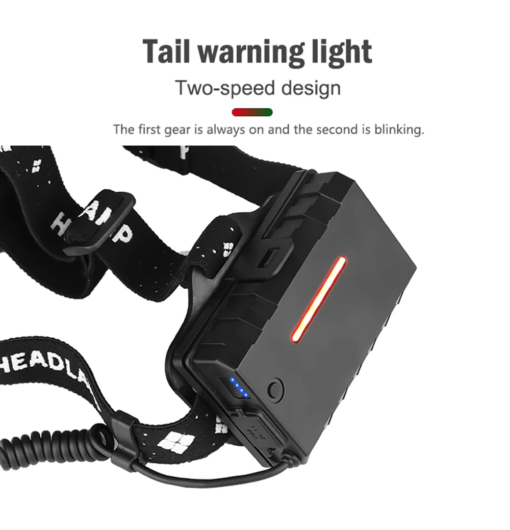Мощный XHP70.2 светодиодный налобный фонарь с подзарядкой от USB, 5 режимов, водонепроницаемые фары с зумом, можно заряжать телефон от аккумулятора 18650