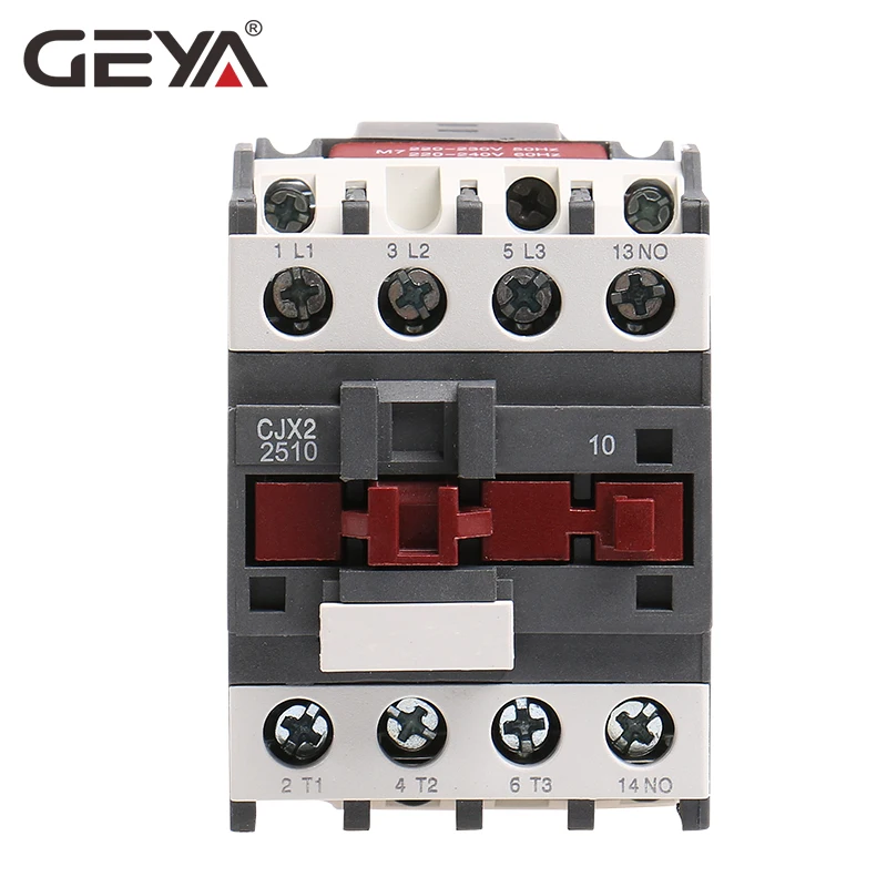 Магнитный 3 фазный контактор GEYA CJX2 2510 3210 1NO 25A 32A 220V или 380VAC LC1D Din рейки с серебристым