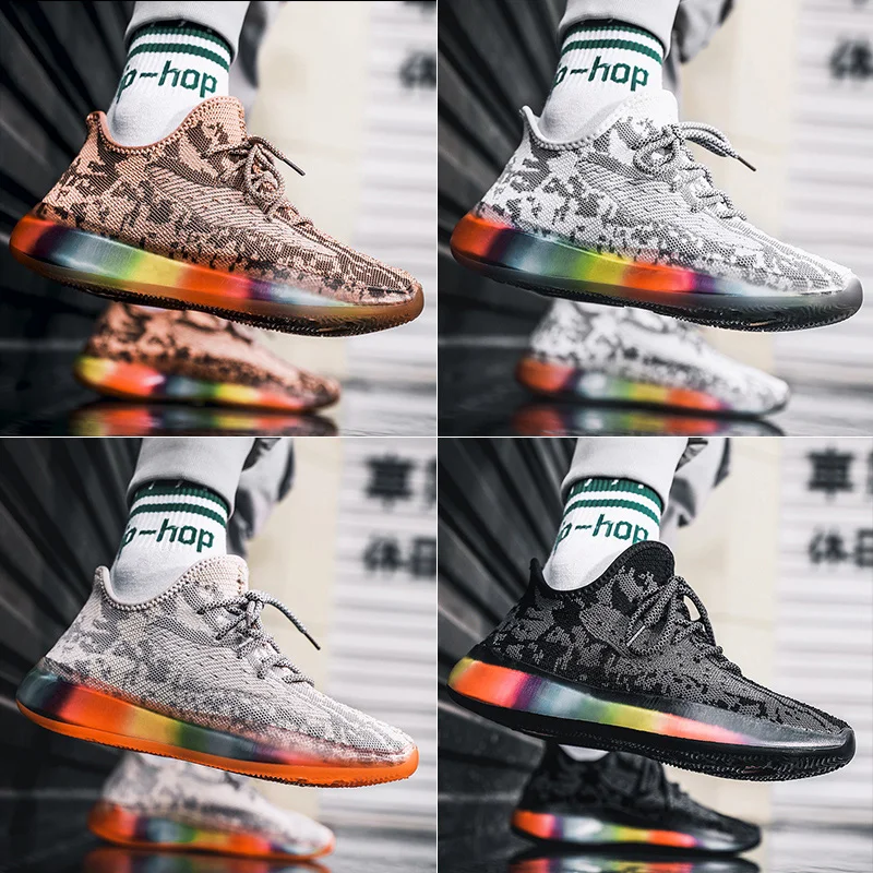 Мужские кроссовки Flyknit; удобные дышащие мужские спортивные кроссовки; Повседневная модная обувь для трекинга; Прямая поставка; AODLEE
