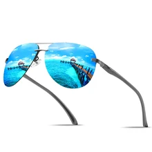 

Classic Vintage Rimless Aviation Pilot HD Sunglasses Men Anti-glare Glasses Metal Oval Frame Shades Mirror UV400 Lentes De Sol