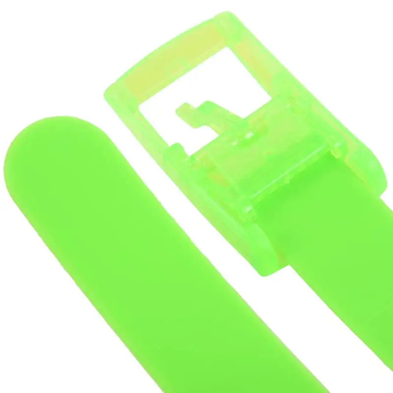 Men's Women's Silicone Belt Rubber Plastic Buckle Plain Leather Style Adjustable