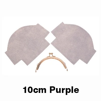 10cm-Purple WUTA «сделай сам» из натуральной кожи; Женские ботинки в ретро-стиле кошелек комплект полуфабрикатов Craft подарок ручной работы из козьей кожи леди, с металлической застежкой, кошелек для монет - Color: 10cm-Purple