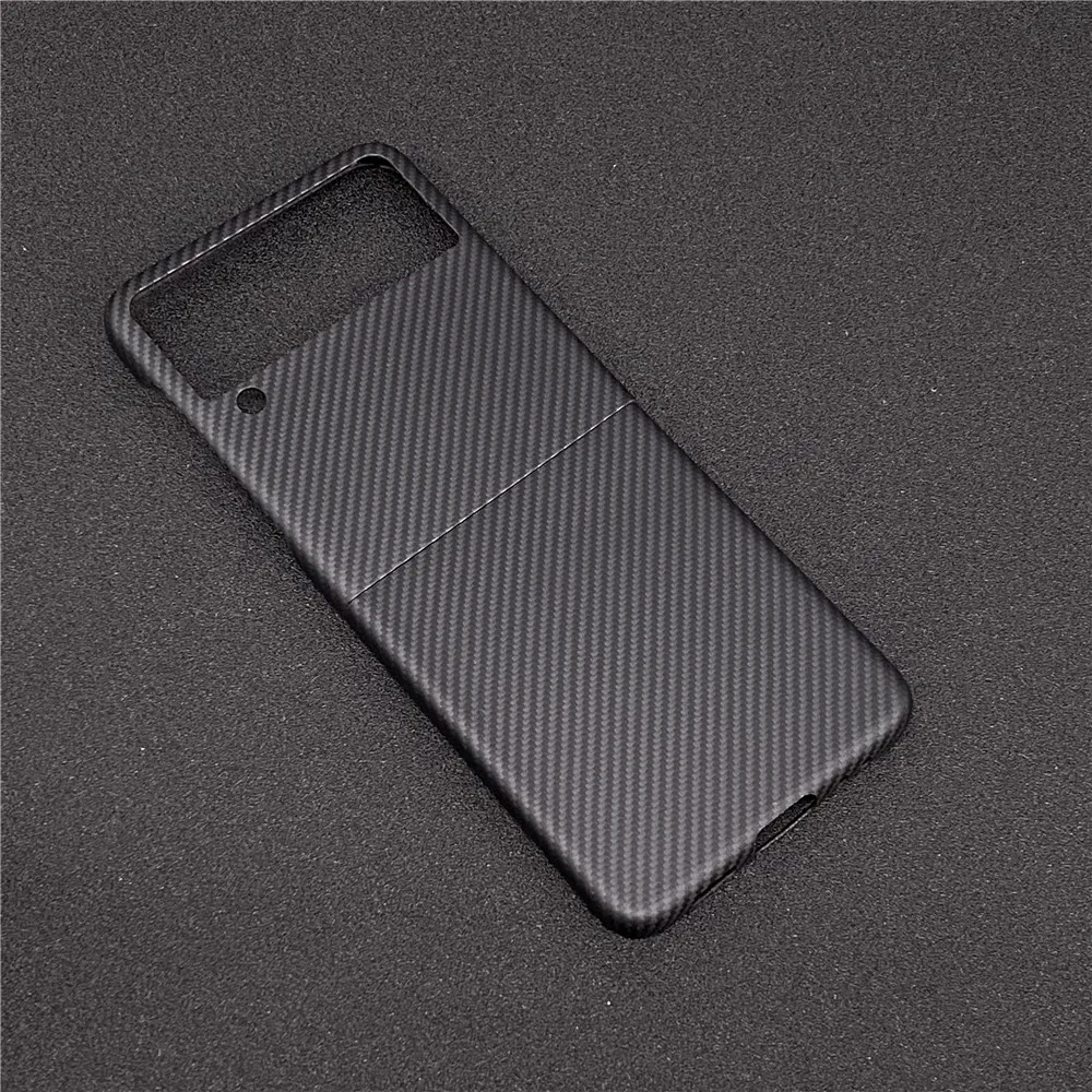 For Galaxy Z Flip 3 Silm Aramid Fiber Case For Samsung Galaxy Z Flip 3 5G Ultra-Thin Matte 3D Pure Real Carbon Fiber Phone Case