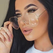 RFOLVE Fashion Pilot Glasses Women Black Gold Silver Aviation Alloy Eyeglasses Frame Ladies Fashion Match Glasses Frame MI53