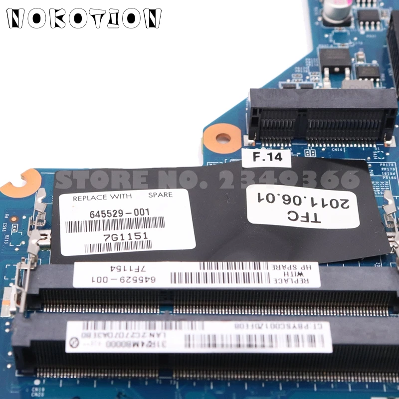 NOKOTION 645529-001 основная плата для Hp Pavilion G4 G6 ноутбука Материнская плата Процессор бортовой DDR3