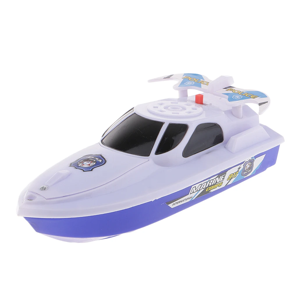 Battery Operated 6 Inch Water Boat Toy for Baby Kids Bath Bathtub Bathtime Swimming Pool Fun Toy Birthday Gift - White