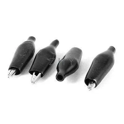 

4 Pieces Black 37mm Length Crocodile Alligator Test Clip Connector
