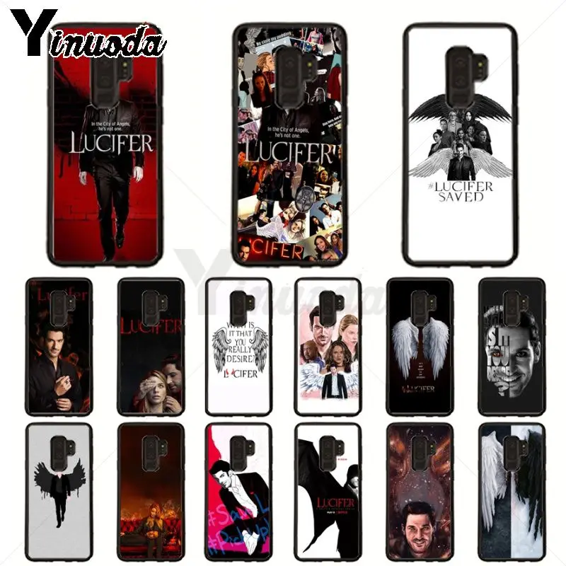 American TV Merosot Malaikat Lucifer Lembut Ponsel Case untuk Samsung Galaxy S10plus S9 S8plus A9plus S10e A50 A10 A70 Ponsel