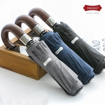 

Paraguas plegable para hombres y mujeres Paraguas resistentes al viento solar Anti UV mango de madera Paraguas Van Gogh XX09