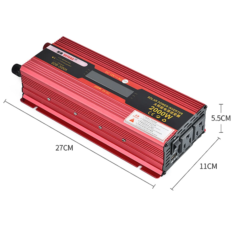 Автомобильный Инвертор DC12/24 V к AC110V/220 V с ЖК-дисплеем 3000/6000W преобразователь напряжения трансформатор зарядное устройство адаптер