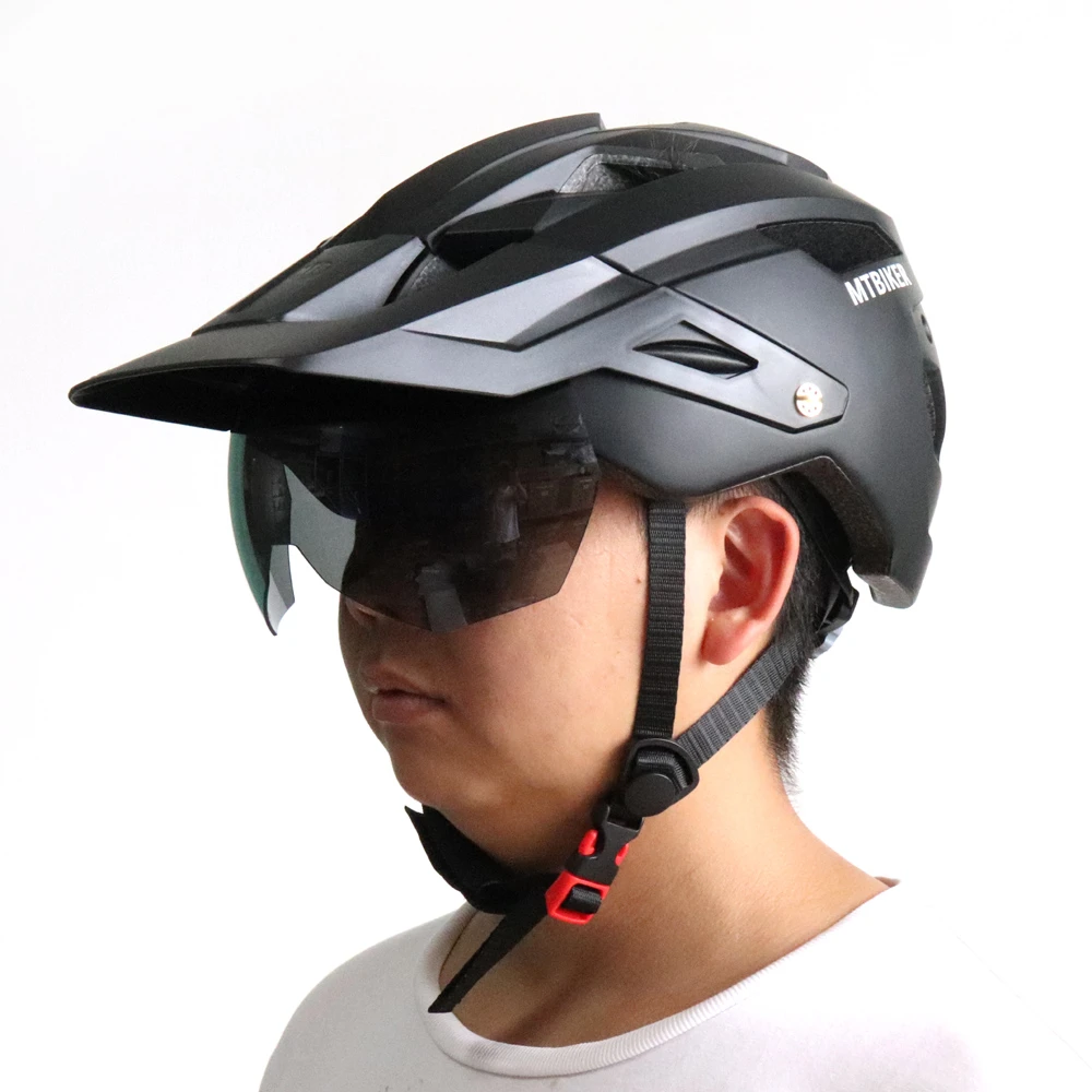 Casco de bicicleta de montaña con lente TT y visera para hombre y mujer, casco deportivo para ciclismo montaña, para bicicleta| - AliExpress